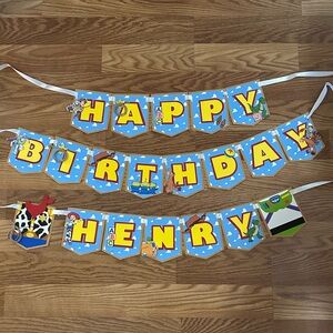 Toy Story Theme "Happy Birthday Henry" Banner